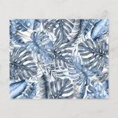 Carte de mariage 'Palmiers Tropicaux Bleu Vintage' (Dos)