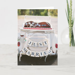 Carte de mariage - Panneau de voiture vintage 'Jeu
