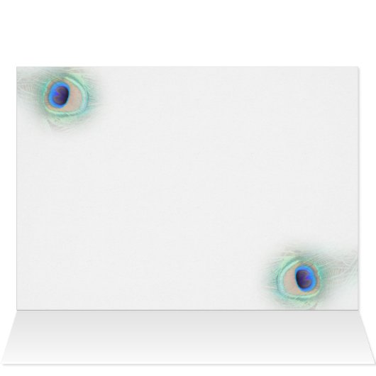 carte de mariage paon (Intérieur Horizontal (haut))