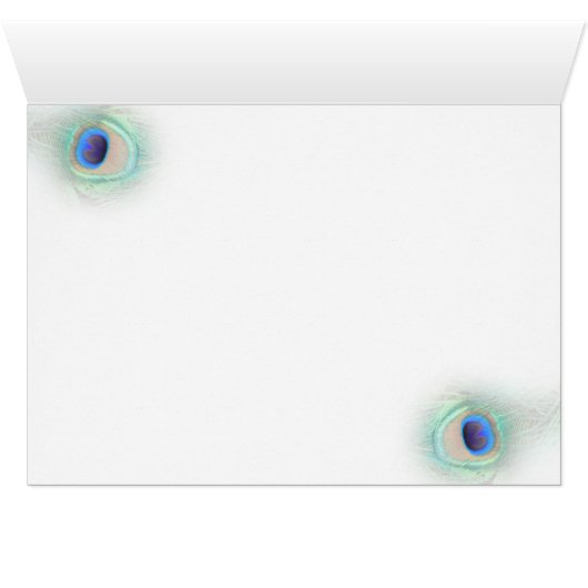 carte de mariage paon (Intérieur Horizontal (Bas))