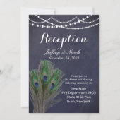 Carte de Mariage Peacock Turquoise Rustique bleu (Devant)