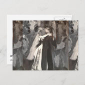 Carte de mariage peinte couple marié (Devant / Derrière)