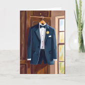 Carte de mariage peinte pour les garçons d'honneur (Devant)
