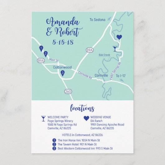 Carte de mariage personnalisée (Devant)