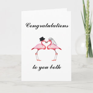 Carte de mariage personnalisée Flamingo
