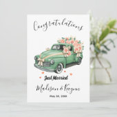 Carte de mariage personnalisée Juste Mariés (Debout devant)