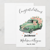 Carte de mariage personnalisée Juste Mariés (Devant / Derrière)