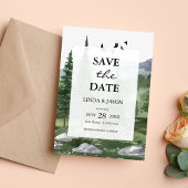 Carte de mariage personnalisée "Pine Tree Forest"