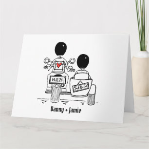 Carte de mariage personnalisée pour motards avec s