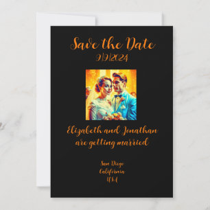 Carte de mariage personnalisée rétro pour annoncer