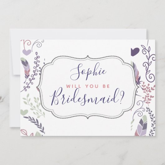 Carte de mariage personnalisée 'Veux-tu être?' (Devant)