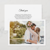 Carte de mariage photo avec amour et remerciements (Devant / Derrière)