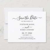 Carte de mariage photo élégante et économique "Sav (Dos)