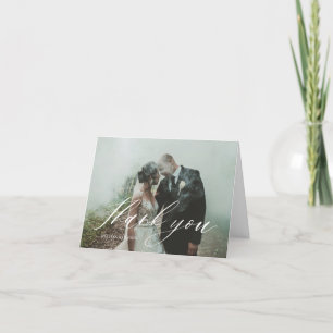 Carte de Mariage photo Merci