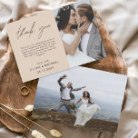 Carte de Mariage photo Merci Mariage en terre cuit<br><div class="desc">Cartes de remerciements du Mariage Budget qui ont une photo à l'avant et à l'arrière. Les cartes de remerciement contiennent une typographie de script moderne,  lettrée à la main,  qui sont élégantes,  simples et modernes à utiliser après la célébration du mariage.</div>