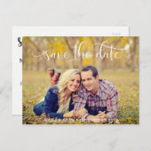 Carte de mariage photo rustique 'Save the Date' (Devant / Derrière)