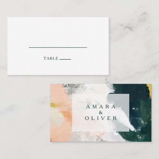 Carte de Mariage plat Abstrait coloré (Devant / Derrière)