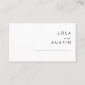 Carte de Mariage plat minimaliste moderne (Dos)