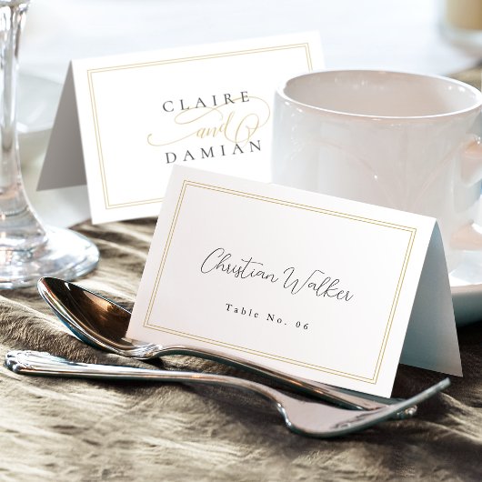 Carte de Mariage pliable simple Elegance Script