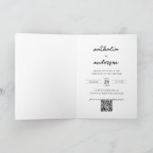 Carte de mariage pliée avec code QR photo et écrit (Intérieur)