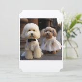 Carte de mariage pour amoureux de chiens (Debout devant)