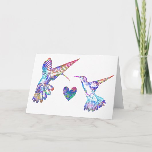Carte de mariage pour colibris (Devant)