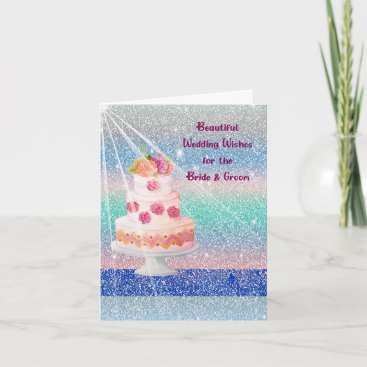 Carte de mariage pour la mariée et le marié avec g (Devant)