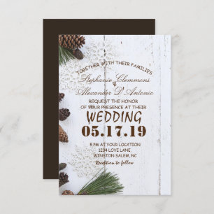 Carte de Mariage pour le Pinecone et le Snowflakes