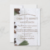 Carte de Mariage pour le Pinecone et le Snowflakes (Devant)