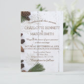 Carte de Mariage pour le Pinecone et le Snowflakes (Debout devant)