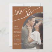 Carte de mariage QR Code Photo Orange Brûlé (Devant)