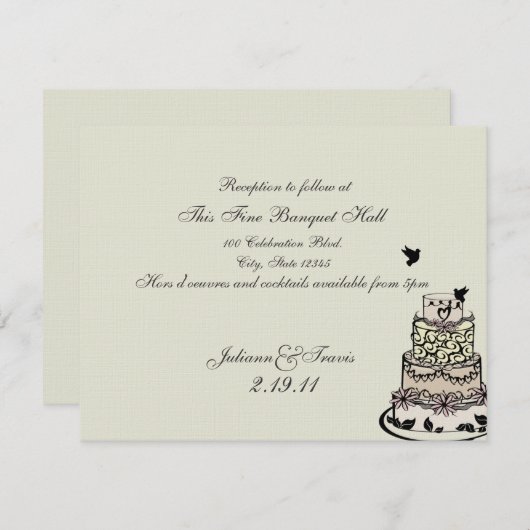 Carte de mariage / Réception (Devant / Derrière)