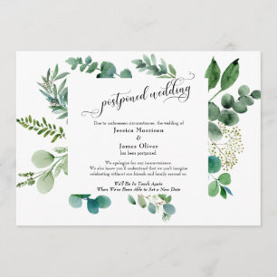 Carte de mariage reporté à l'eucalyptus avec un sc
