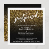 Carte de mariage reporté à ombre noire avec paille (Devant / Derrière)