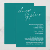 Carte de mariage reporté avec changement de plans (Devant / Derrière)