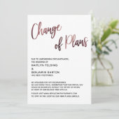 Carte de mariage reporté avec changement de plans  (Debout devant)