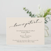 Carte de mariage reporté avec crème de l'amour est (Debout devant)