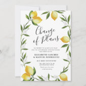 carte de mariage reporté avec feuillage de citron (Devant)