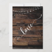 Carte de mariage reporté avec guirlande lumineuse  (Dos)