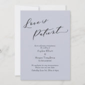 Carte de mariage reporté bleu poussiéreux avec « L (Devant)