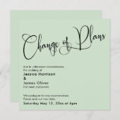 Carte de mariage reporté Changement de plans Vert  (Devant / Derrière)