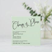 Carte de mariage reporté Changement de plans Vert  (Debout devant)