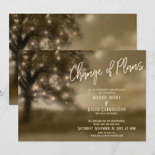Carte de Mariage Reporté Éclairage d'Arbre Changem
