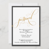 Carte de mariage reporté élégante à rayures grises (Devant)