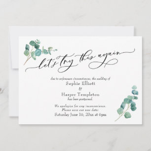 Carte de Mariage Reporté Réessayons