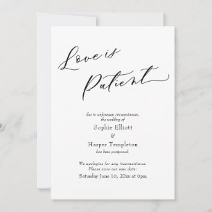 Carte de Mariage Reporté Simple et Élégant 'L'amou