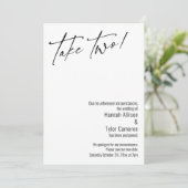 Carte de mariage reporté simple Take Two moderne ! (Debout devant)