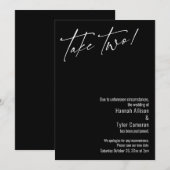 Carte de mariage reporté Take Two moderne ! (Devant / Derrière)