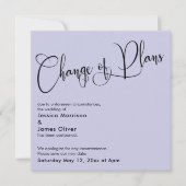 Carte de Mariage reportée du changement de plan du (Devant)