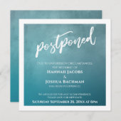 Carte de Mariage reportée Ombre Turquoise texturé (Devant / Derrière)